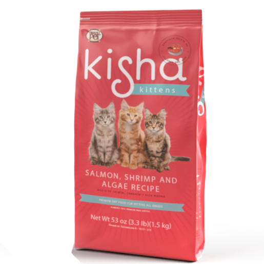 Kisha Felino Kitten Receta de Salmón, Camarón y Alga Marina